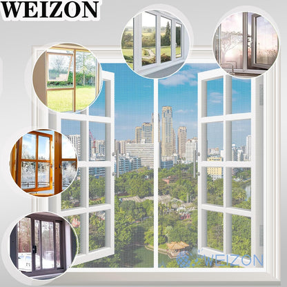  Magnetic Mosquito Net With White Window, 105 X 105 Cm, Customisable Magnetic Door Mosquito Net Without Drilling Keeps Fresh Air Indoors And Insects Outdoor