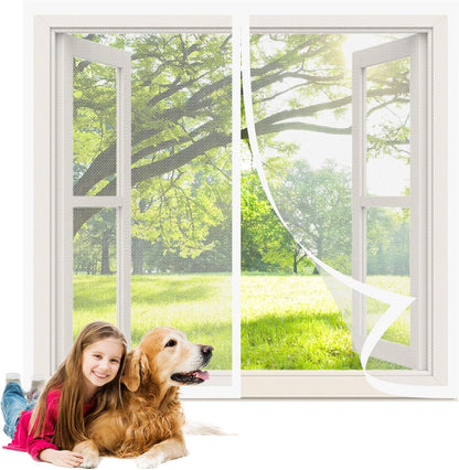  Diy Adjustable Magnetic Mosquito Net 97 X 107 Cm Mosquito Net Magnetic Door Breathable Ultra Thin Mesh For Home Windows, White