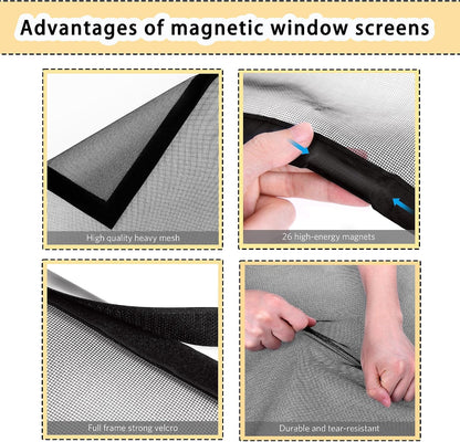  Mosquito Net For Windows 103 X 170 Cm No Drilling Magnetic Adsorption For Corridors Windows Patio, White