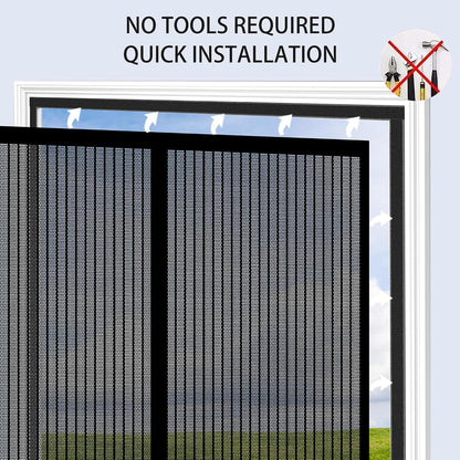  Window Insect Screen 50 X 176 Cm Ultra Thin Automatic Magnetic Closure Mesh Automatic Closure No Drilling For Most Windows, Black